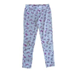 Colette Lilly Girls Pink Butterfly Print Elastic Waist Pullon Leggings M (10/12)